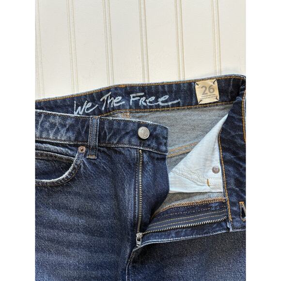 We The Free Womens Size 26 Bailey Fringe Western Blue Denim Jean Mini Skirt - Picture 4 of 10